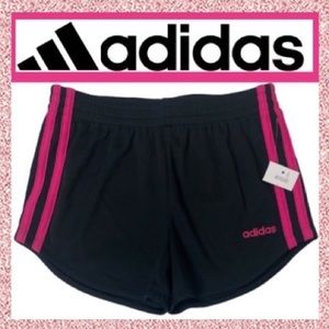 Adidas Athletic Shorts Black Pink Stripe Elastic Waist Adidas Girls Size 4